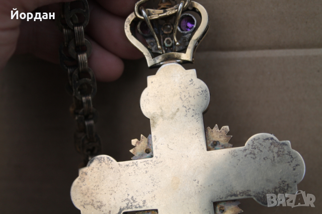 Сребърен епископски кръст с позлата, снимка 11 - Други ценни предмети - 44843604