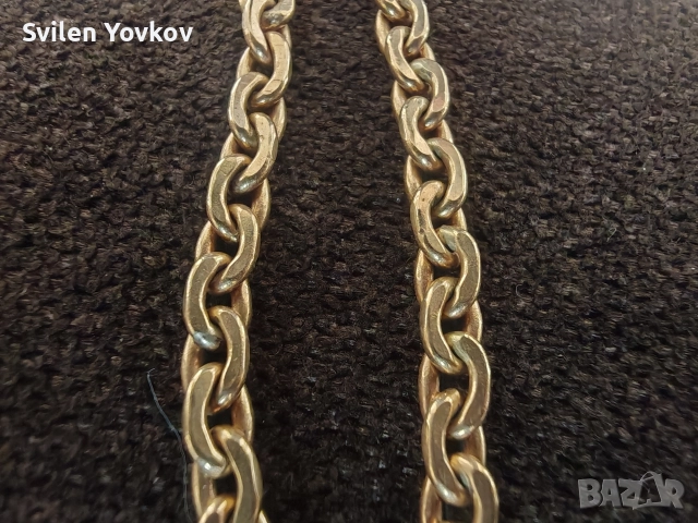 Продавам плътен български златен ланец като нов 14к 585 , снимка 2 - Колиета, медальони, синджири - 52905108
