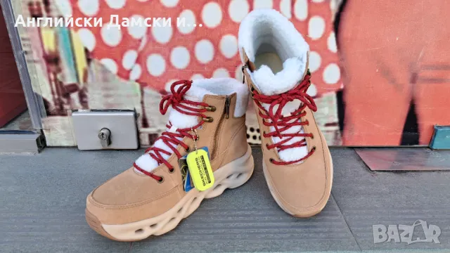 Английски дамски оригинални боти Skechers,естествена кожа , снимка 4 - Дамски боти - 48473298