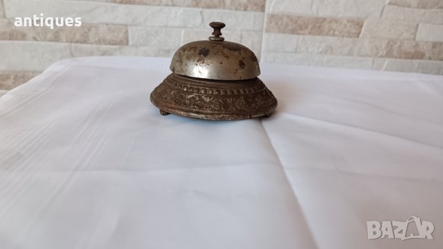Стар чугунен звънец от рецепция на хотел или заведение, снимка 5 - Антикварни и старинни предмети - 38785447