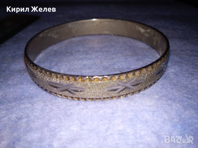 СТАРА МЕДНА ПОСРЕБРЕНА РЪЧНО ОРНАМЕНТИРАНА РЕТРО ГРИВНА с ПОЗЛАТА 37962, снимка 8 - Антикварни и старинни предмети - 40811686