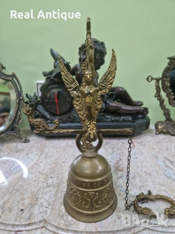 Чудесна много красива антикварна белгийска бронзова камбана , снимка 2 - Антикварни и старинни предмети - 44126523
