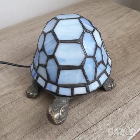 Настолна лампа - костенурка изработена в стил Tiffany, снимка 5 - Настолни лампи - 50045563
