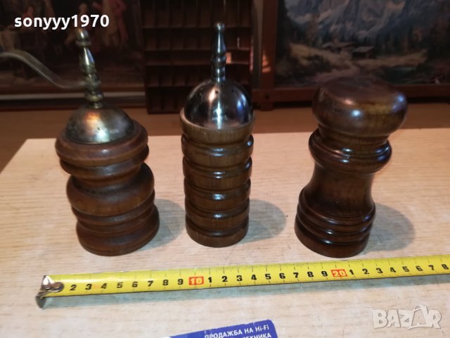 мелница солница-3бр дърво/метал от германия 0411211800, снимка 4 - Антикварни и старинни предмети - 34697205