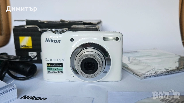 дигитален фотоапарат Nikon Coolpix L25 10mp digital photo camera 5x wide zoom , снимка 4 - Фотоапарати - 53411359