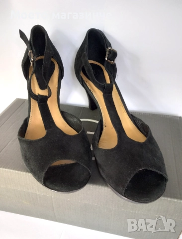 Bagatt летни дамски обувки от естествен велур – № 38, снимка 2 - Дамски обувки на ток - 52009078