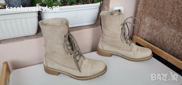 Ботуши Tamaris 39 Естествена кожа и велур , снимка 12 - Дамски ботуши - 52907327