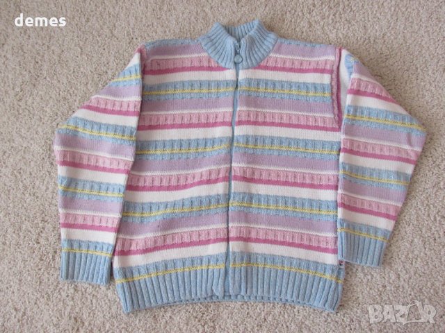 Машинно плетена жилетка за момиче с цип, размер 164, снимка 2 - Детски пуловери и жилетки - 34635980