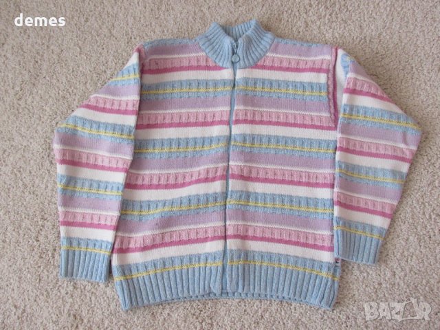 Машинно плетена жилетка за момиче с цип, размер 164, снимка 2 - Детски пуловери и жилетки - 34635980