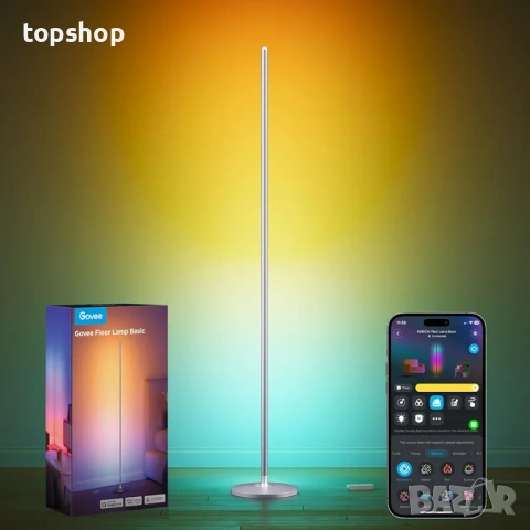 Чисто нова, запечатана Смарт LED лампа Govee Floor Lamp Lite – RGBIC, Alexa & Google, 142см 