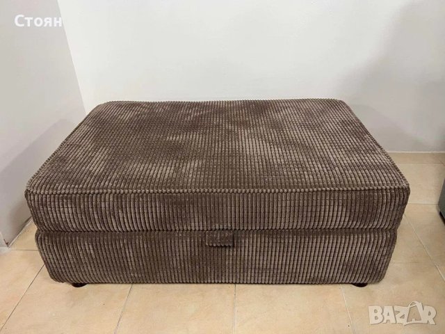 Голяма светло кафява табуретка от плат ракла