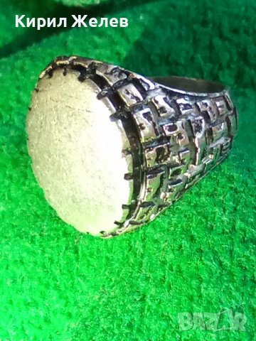 МАЙСТОРСКИ МАСИВЕН РЕТРО СРЕБЪРЕН АРТ ДЕКО ПРЪСТЕН ЛАКИРАНО СРЕБРО 925 СТИЛНО ОРНАМЕНТИРАН 28744, снимка 7 - Пръстени - 37300680
