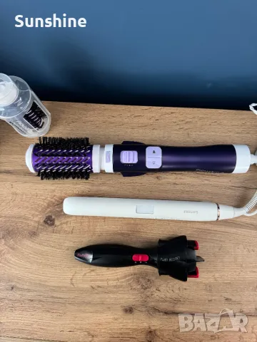 Преса за коса Филипс + Електрическа четка за коса Ровента + Уред за плитки Бейбилис