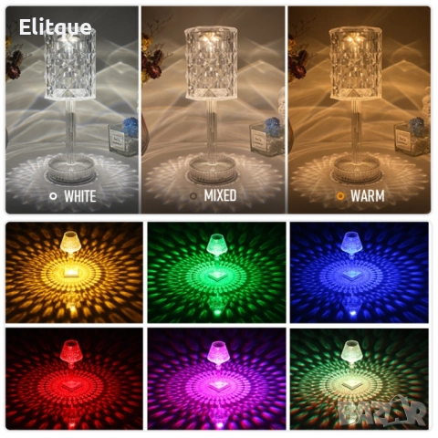 Настолна лампа с USB кабел и дистанционно тип кристална чаша , снимка 8 - Друга електроника - 52904494