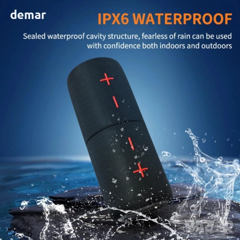 CYBORIS 2 в 1 преносим, разделим, 40W двоен Bluetooth високоговорител, снимка 5 - Bluetooth тонколони - 51995097