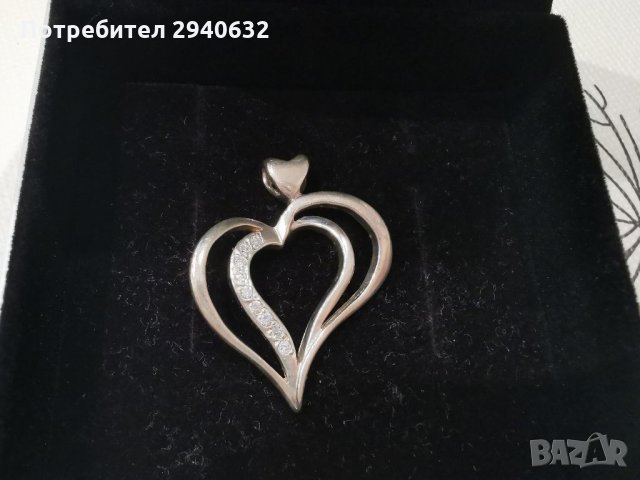 Сребърна висулка "Сърце", снимка 2 - Колиета, медальони, синджири - 32638693