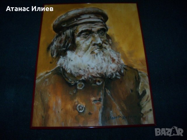 Страхотен маслен портрет на възрастен мъж от 19 век, худ Десислава Илиева, снимка 7 - Картини - 28309941