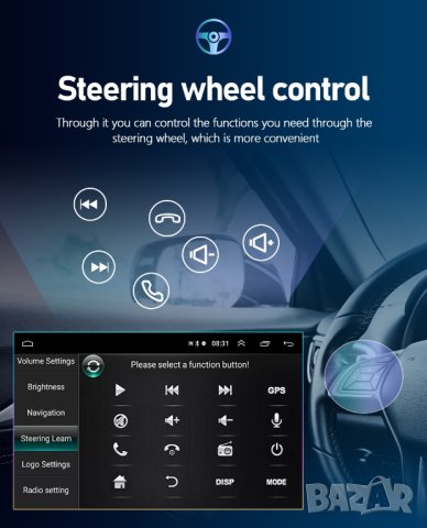 10" 2-DIN мултимедия с Android 13, 32GB ROM , 2GB RAM DDR_32, снимка 13 - Аксесоари и консумативи - 43083059