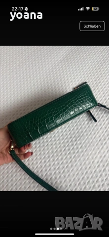 Малка зелена crossbody чанта с кроко релеф – 18×12 см ALDO, снимка 3 - Чанти - 53330445