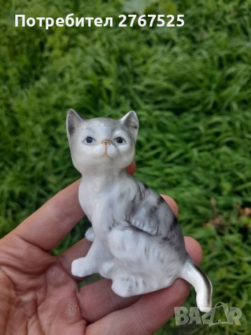 Малко Порцеланово коте котка Фигурка 