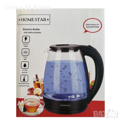 Електрическа кана Homestar 1500W – 1.8L мощ и стил, снимка 2 - Други - 52252194