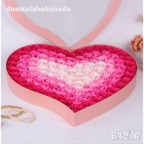 Сърце от рози 40 см / 36 см Червено , Розово , снимка 8 - Изкуствени цветя - 28034929