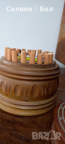 Ретро дървена кутия за цигари и кибрит, снимка 2 - Антикварни и старинни предмети - 40140194