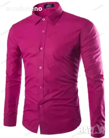 Ежедневна мъжка риза с дълги ръкави, 17цвята, снимка 9 - Ризи - 47997572
