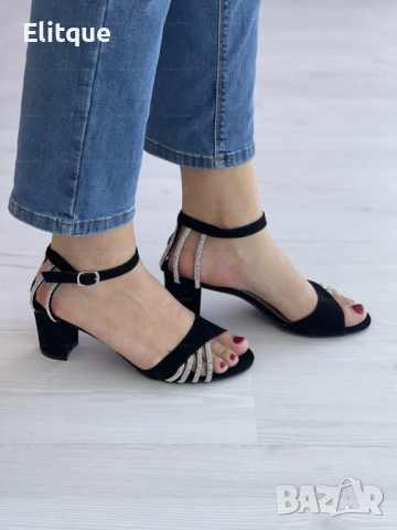 Официални дамски сандали с бляскави детайли за въздействащ външен вид, снимка 3 - Сандали - 52888865