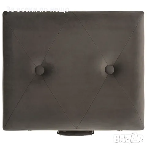 Табуретка за съхранение, 40 см, сива, кадифе Код P85, снимка 6 - Дивани и мека мебел - 49307251