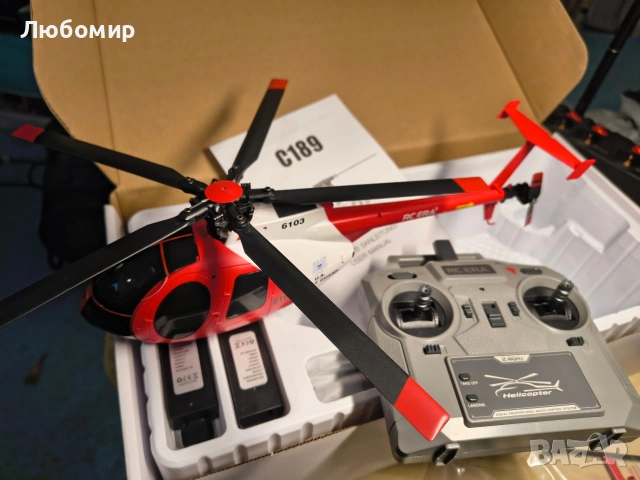 C189 Хеликоптер с дистанционно управление, 2.4G 6CH UAV 1:28 Безчетков мотор RC хеликоптер с едно , снимка 4 - Влакчета, самолети, хеликоптери - 53535262