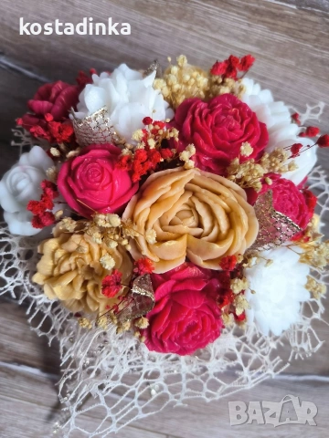 Ароматен сапунен букет , снимка 3 - Изкуствени цветя - 53029117