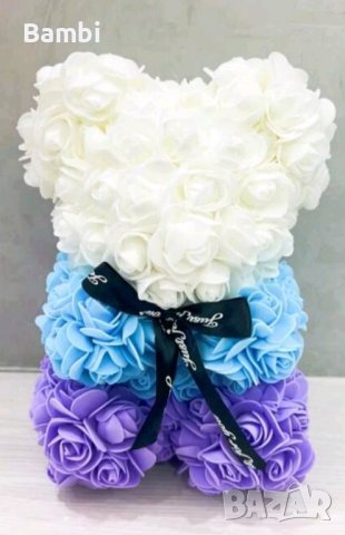 Мече от рози за рожден ден, имен ден, 8 март, 14 февруари , снимка 5 - Други - 43909031