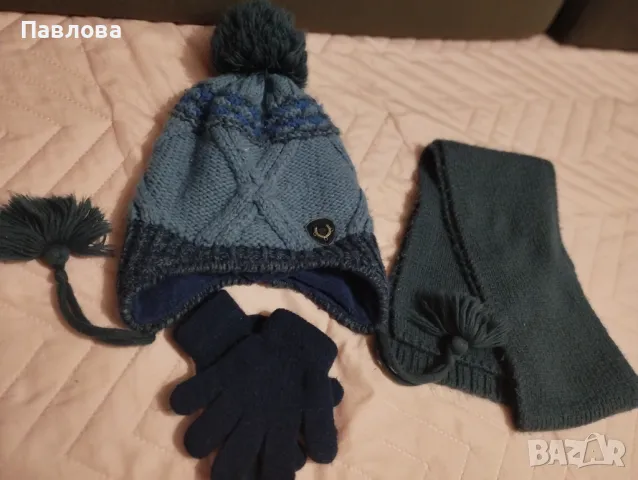 Сет 3 броя, 5-9 години, снимка 6 - Шапки, шалове и ръкавици - 48462561