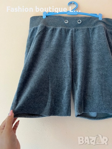 Сиви плюшени бермуди панталонки М размер с ластик в кръста 80% памук 🩶, снимка 2 - Къси панталони и бермуди - 51846461