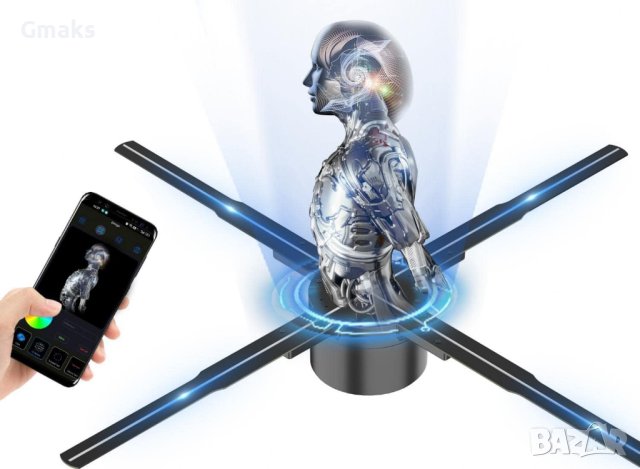 45 См Холографски Дисплей С 4 Остриета, 3D Реклама за магазин, снимка 2 - Плейъри, домашно кино, прожектори - 43272258