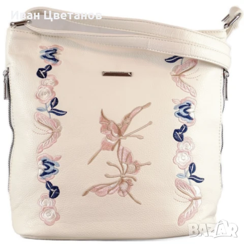 Нежна дамска чанта с флорална бродерия, снимка 3 - Чанти - 50869947