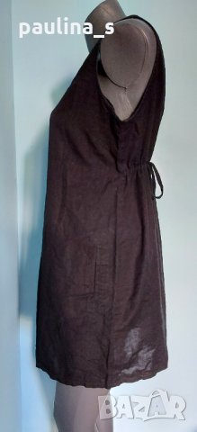 "Yessica" Ленена черна рокля тип туника / сукман   , снимка 4 - Сукмани - 33344482