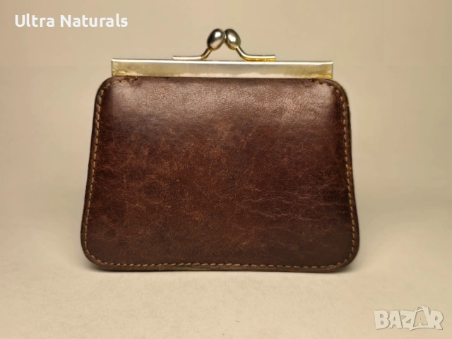 Винтидж кожено портмоне за монети – естествена кожа – ретро модел, снимка 2 - Портфейли, портмонета - 53566485