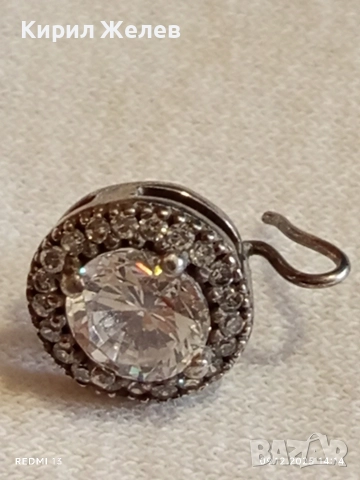 Сребърна обеца SWAROVSKI с изящни фасетирани кристали майстоска ръчна изработка 50998, снимка 5 - Обеци - 52707468