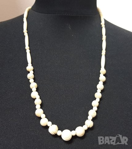 Старинен гердан от слонова кост(12.3), снимка 6 - Колиета, медальони, синджири - 37273847