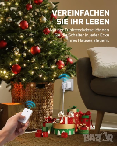 Радио контакт със стенен превключвател вкл/изкл. обхват 30м, снимка 4 - Ключове, контакти, щепсели - 50934253
