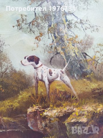 Картина " Ловна сцена" пейзаж, снимка 4 - Картини - 43838524