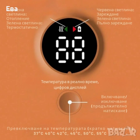 Безжичен подгревател за бебешко шише с дисплей и 6 температурни степени, снимка 4 - Други - 53253478