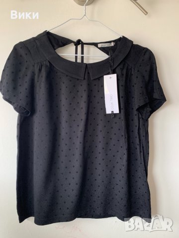 Нова черна дамска блуза, снимка 8 - Тениски - 40065104
