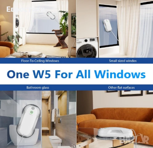 Робот за почистване на прозорци Tosima W5, двупосочно автоматично пръскане, снимка 6 - Прахосмукачки - 50812974