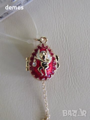 Фино дамско колие с висулка- Яйце Фаберже, ново, снимка 7 - Колиета, медальони, синджири - 44942758