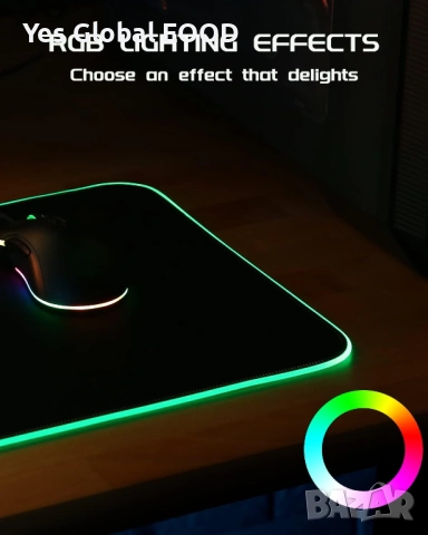 XXL геймърски пад за мишка с RGB подсветка и гумирана основа, снимка 3 - Клавиатури и мишки - 52814201