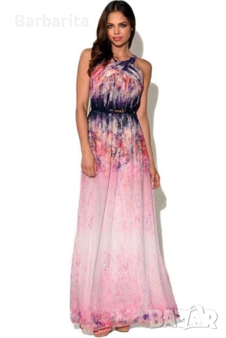 Плисирана флорална рокля Little Mistress размер М/38, снимка 2 - Рокли - 51891190