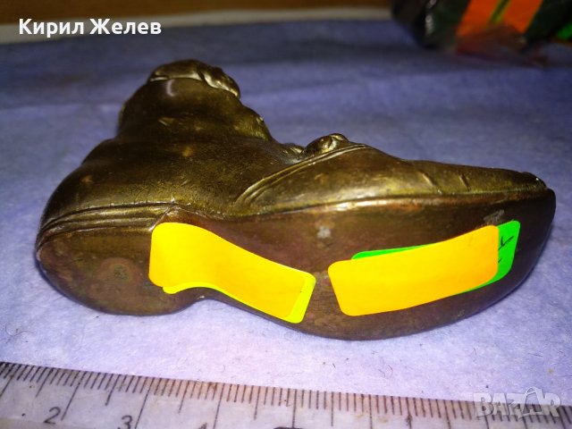 Старинна КОЛЕКЦИОНЕРСКА МЕДНА РЕТРО ОБУВКА Ръчна МАЙСТОРСКА ИЗРАБОТКА - Декоративна ОБУВЧИЦА 41389, снимка 5 - Колекции - 43888106